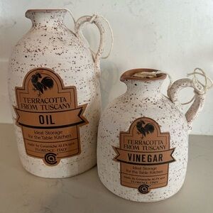 Oil and Vinegar Set - Cream New in box. Made in Italy